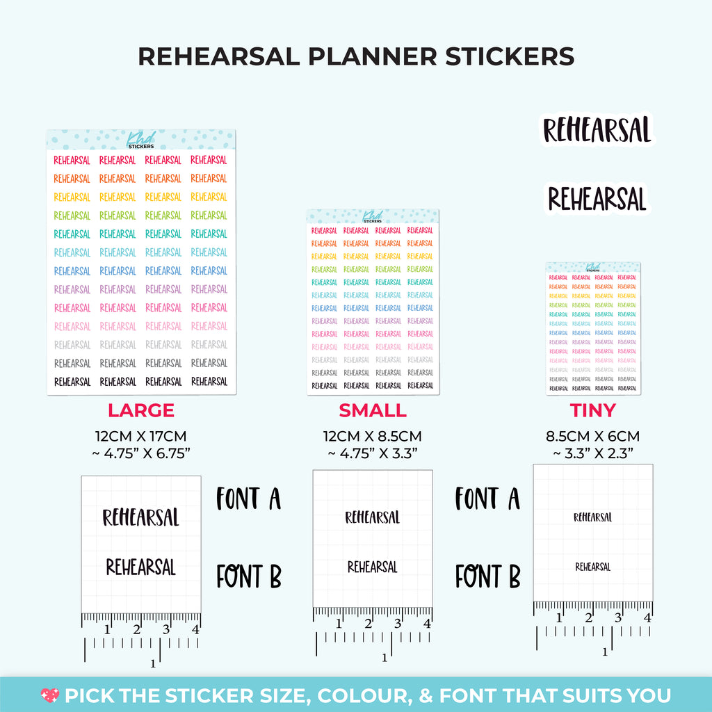 Rehearsal Planner Stickers Small