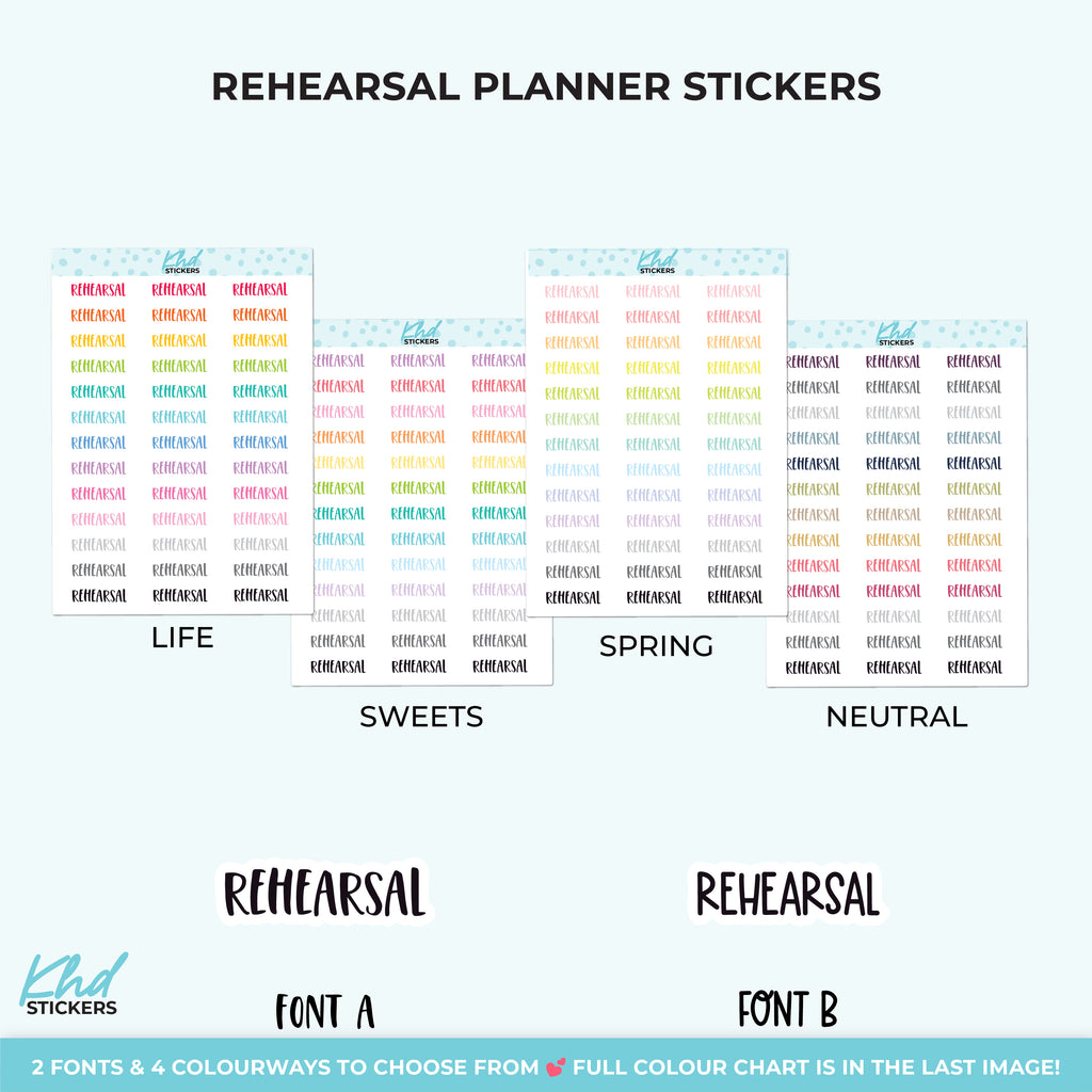 Rehearsal Planner Stickers Small