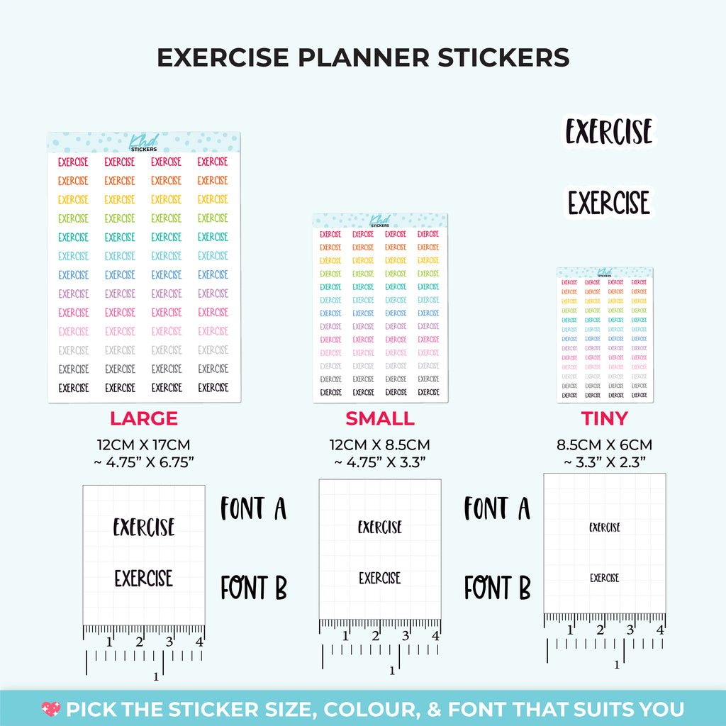 Exercise Planner Stickers Small
