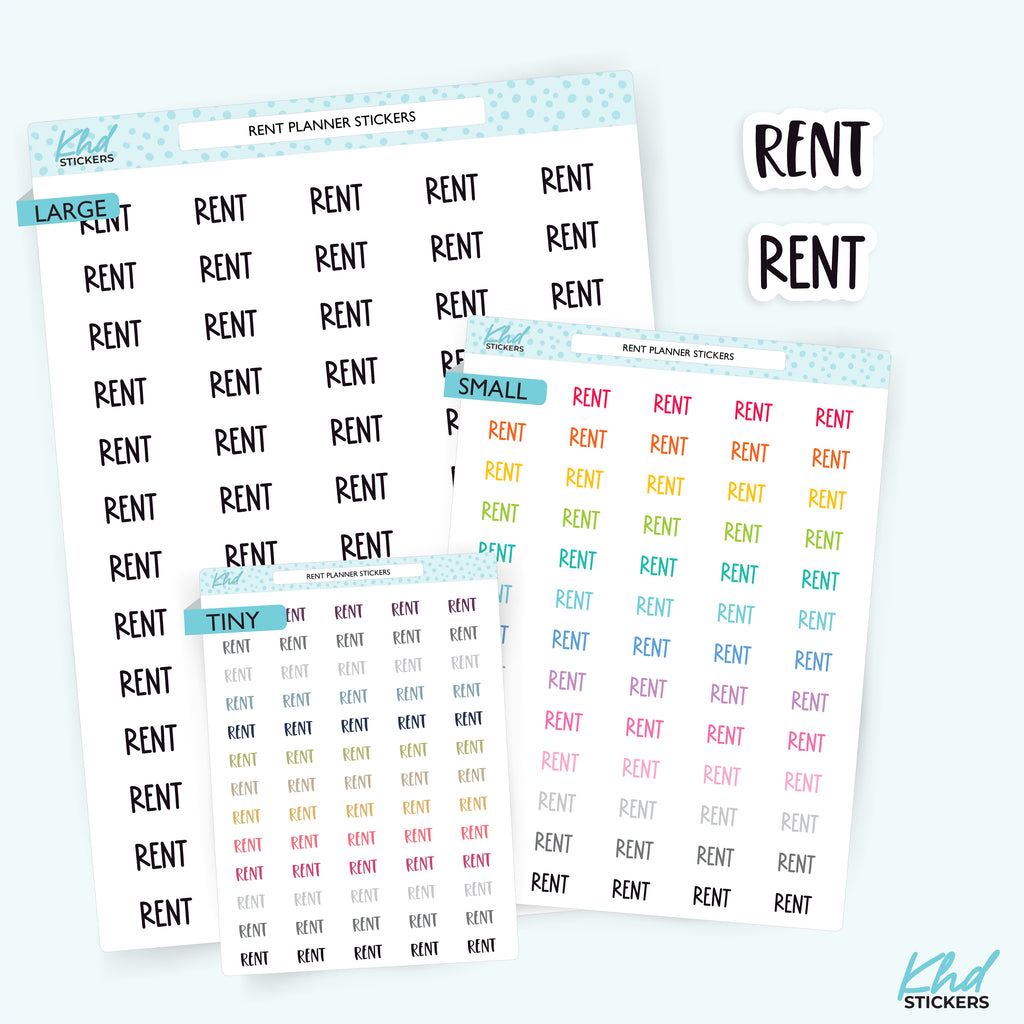 Rent Planner Stickers Small
