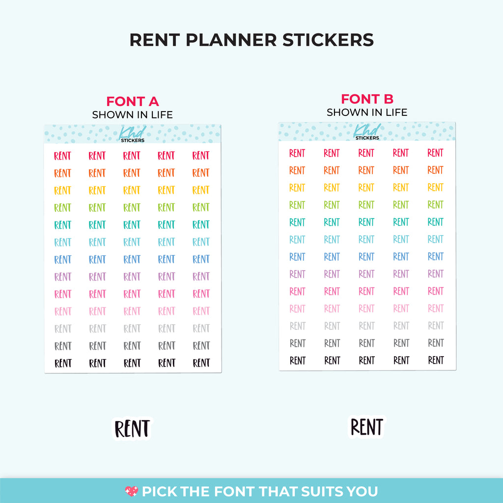 Rent Planner Stickers Small