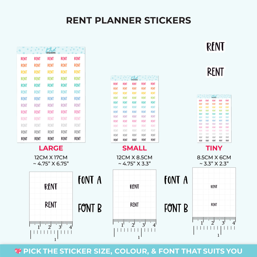 Rent Planner Stickers Small