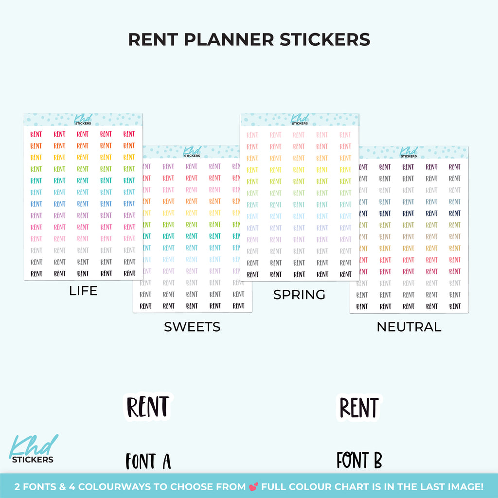 Rent Planner Stickers Small