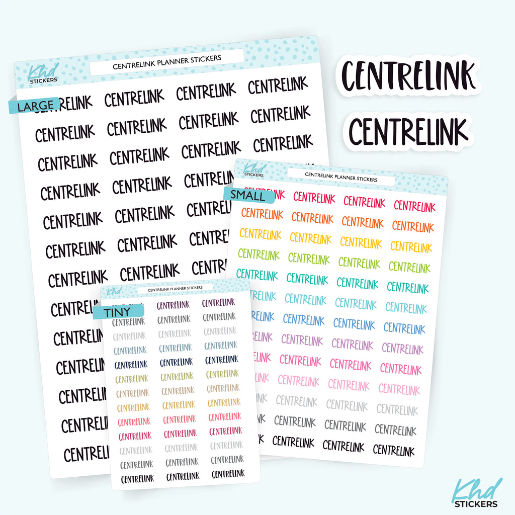 Centrelink Planner Stickers Small