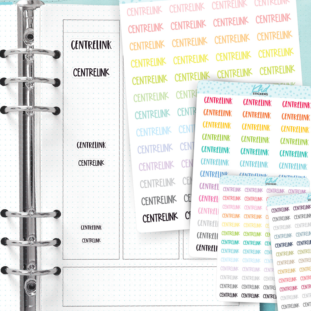 Centrelink Planner Stickers Small