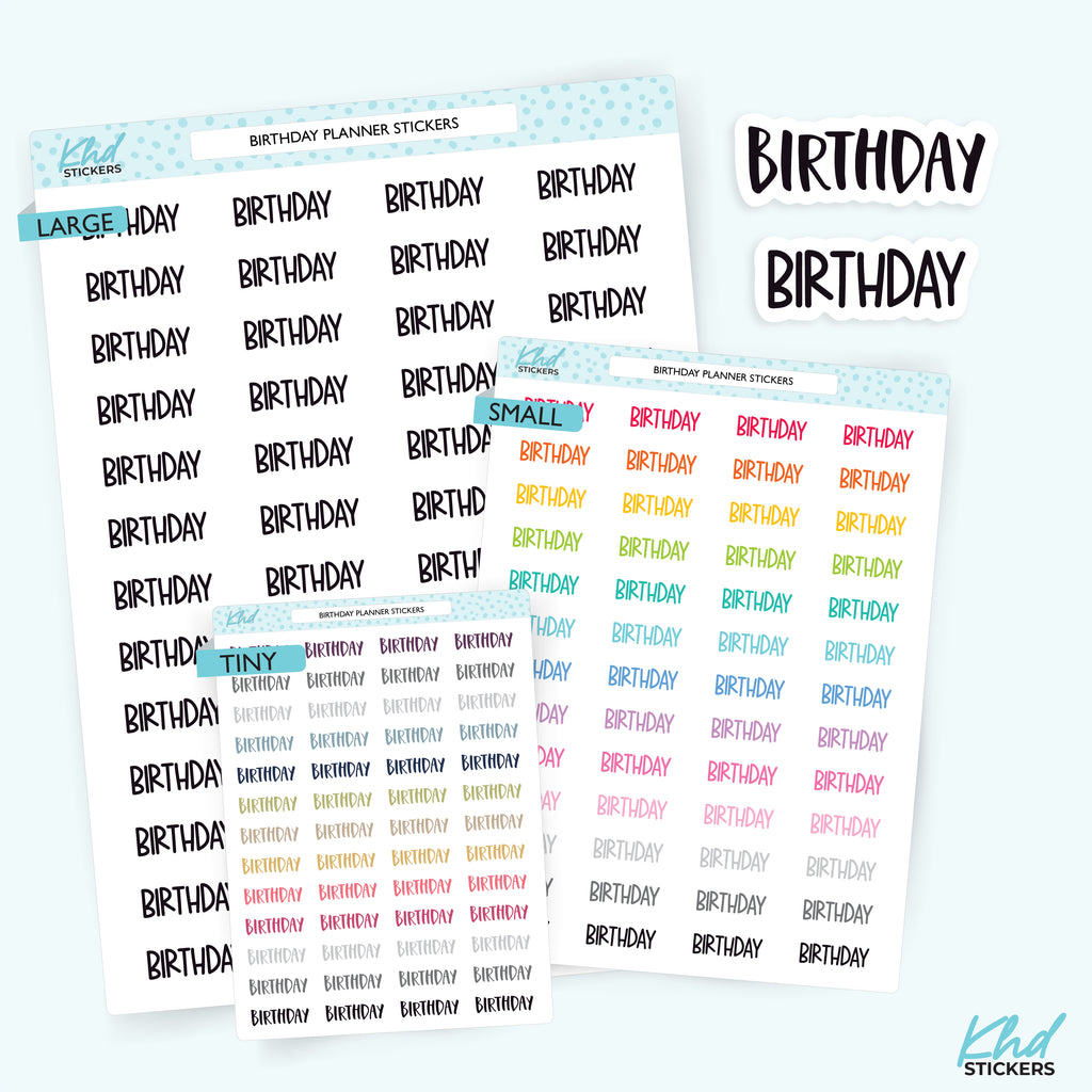 Birthday Planner Stickers Small