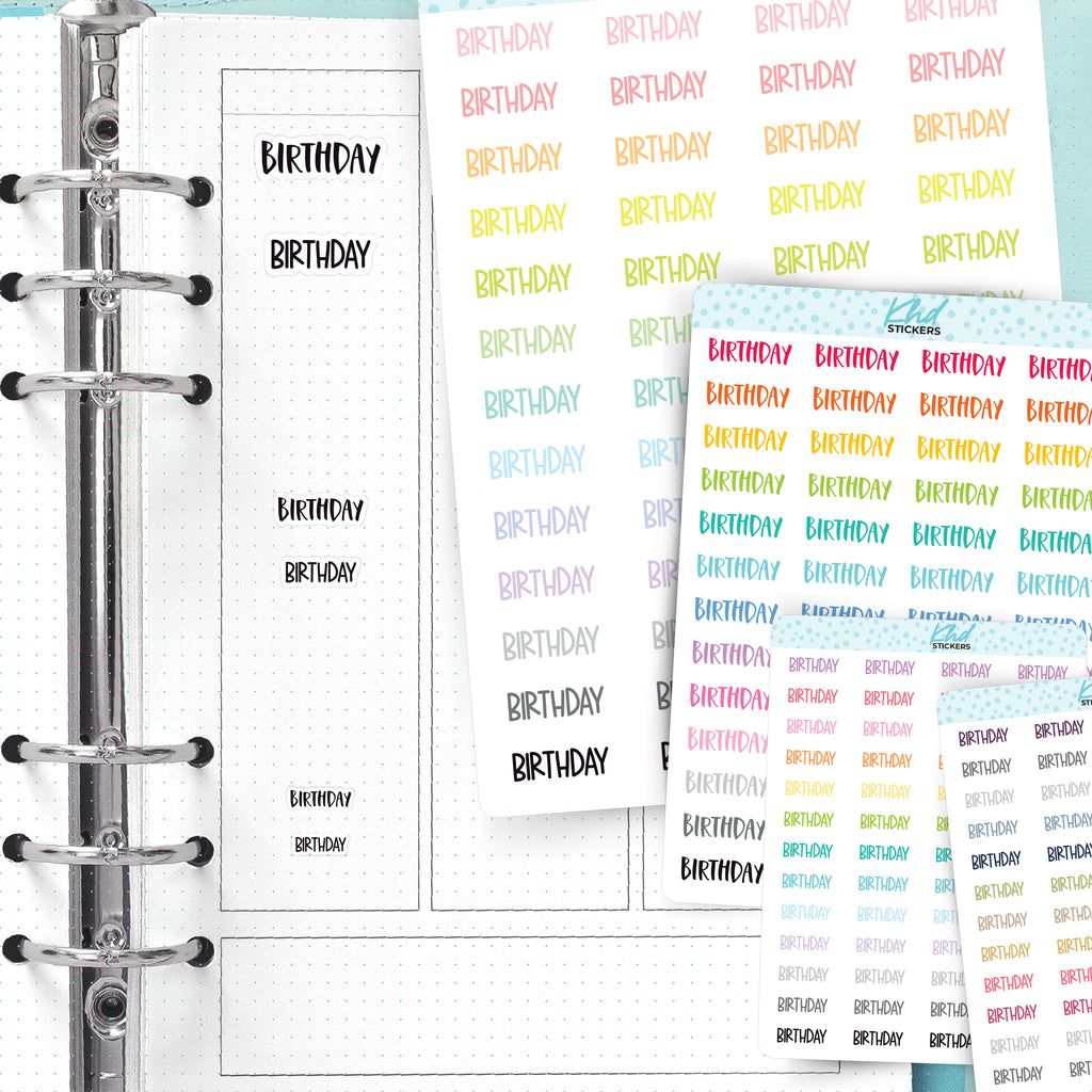 Birthday Planner Stickers Small