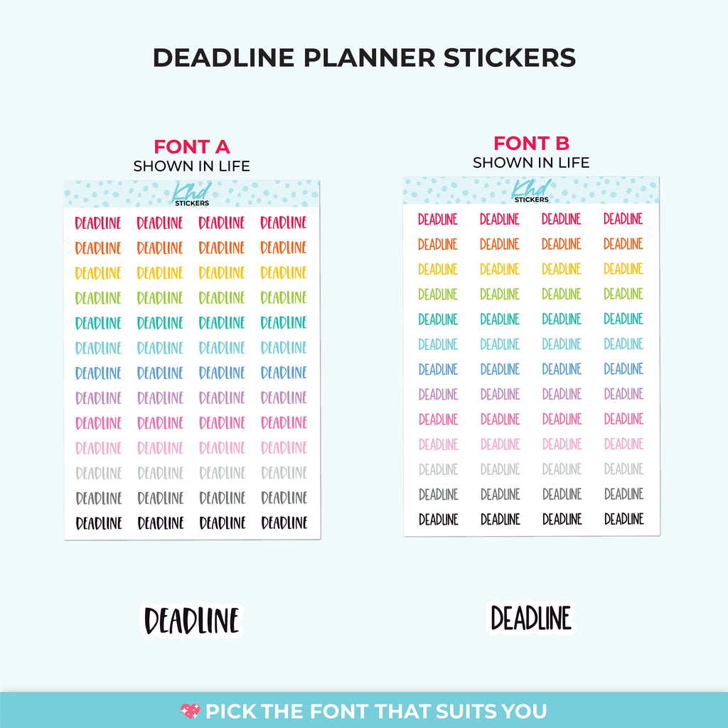 Deadline Planner Stickers Small