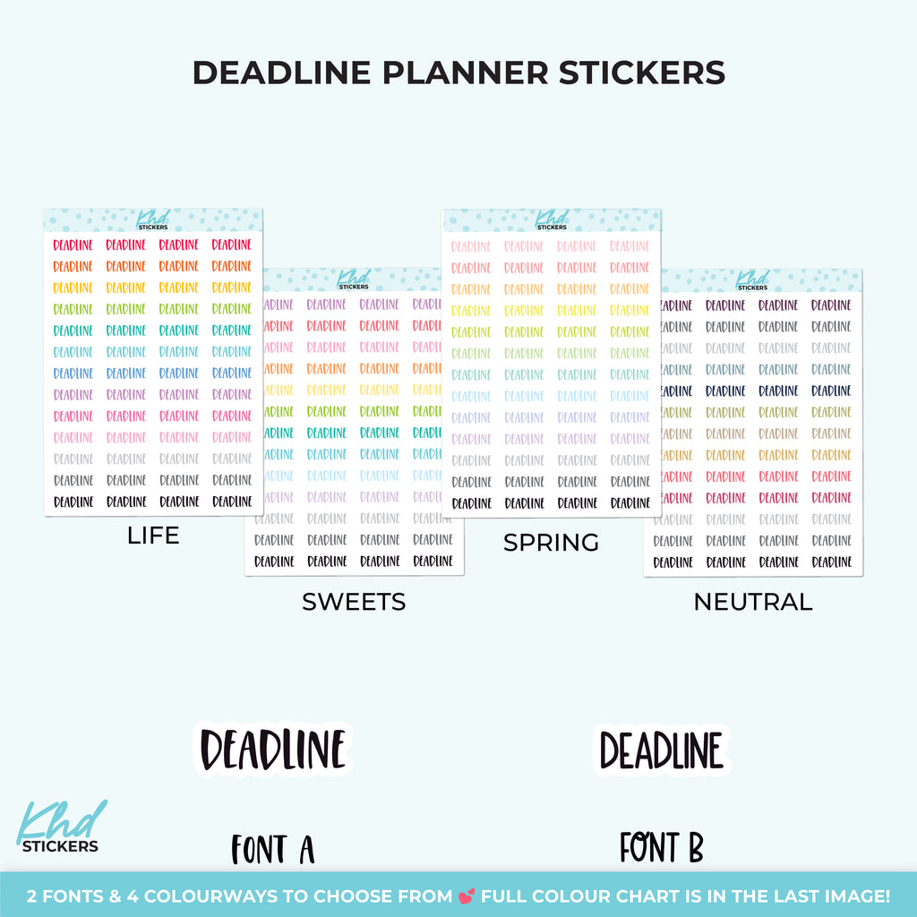 Deadline Planner Stickers Small