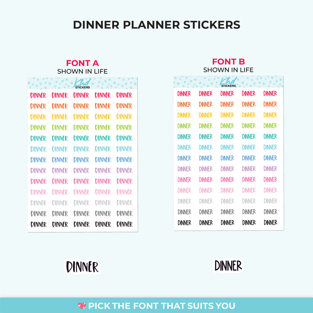 Dinner Planner Stickers Small