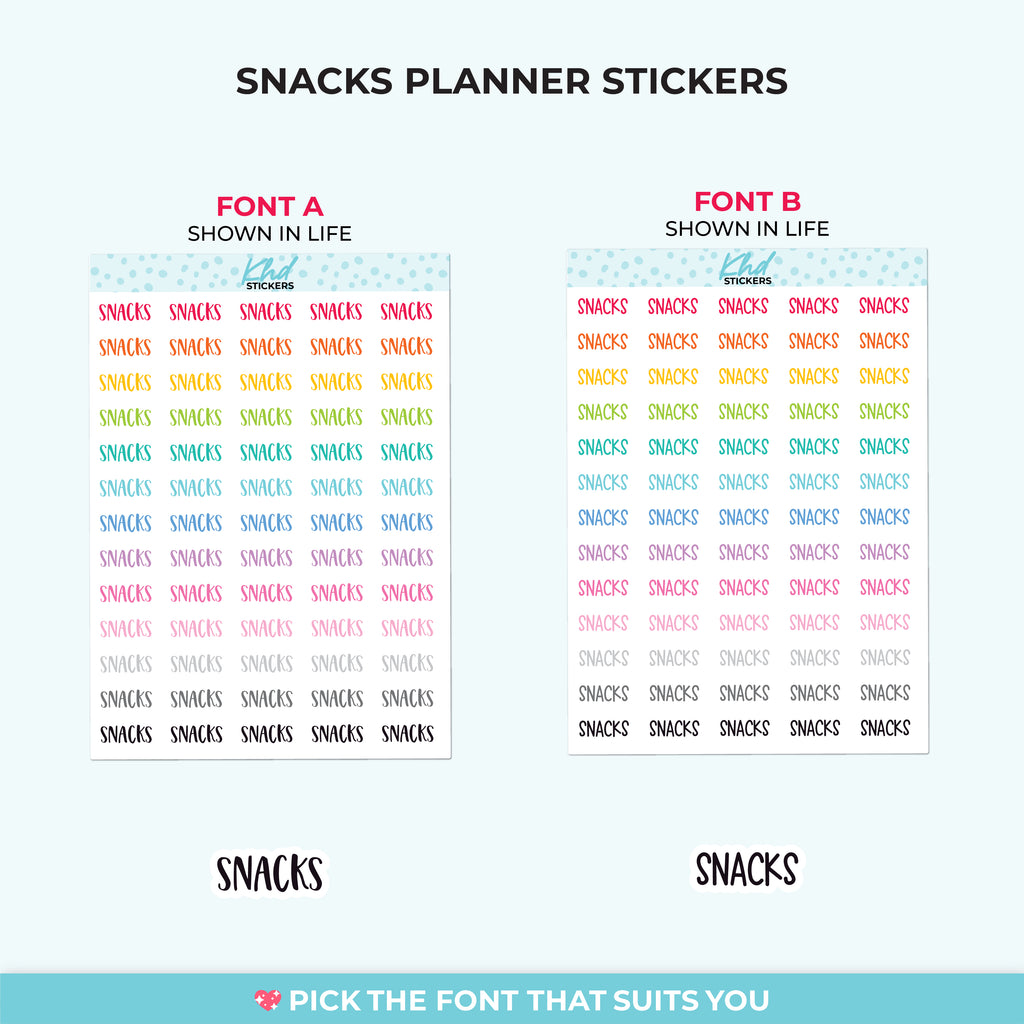Snacks Planner Stickers Small