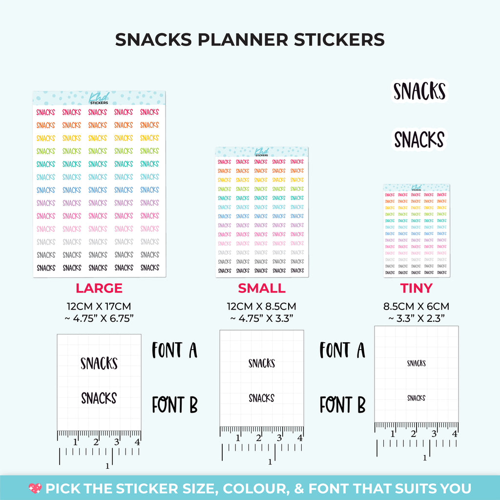 Snacks Planner Stickers Small