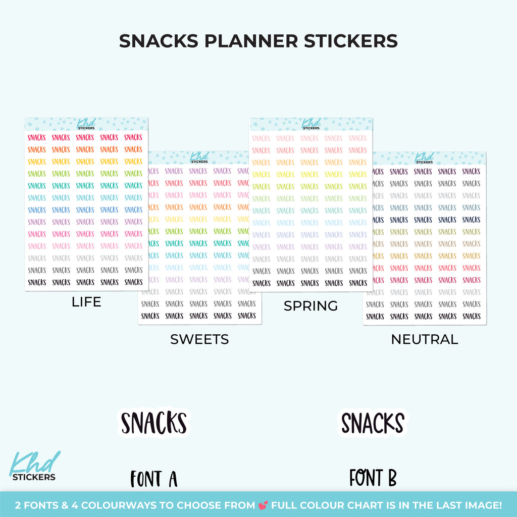 Snacks Planner Stickers Small