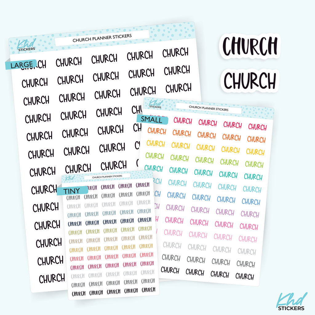 Church Planner Stickers Small