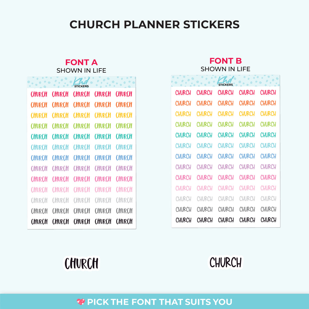 Church Planner Stickers Small