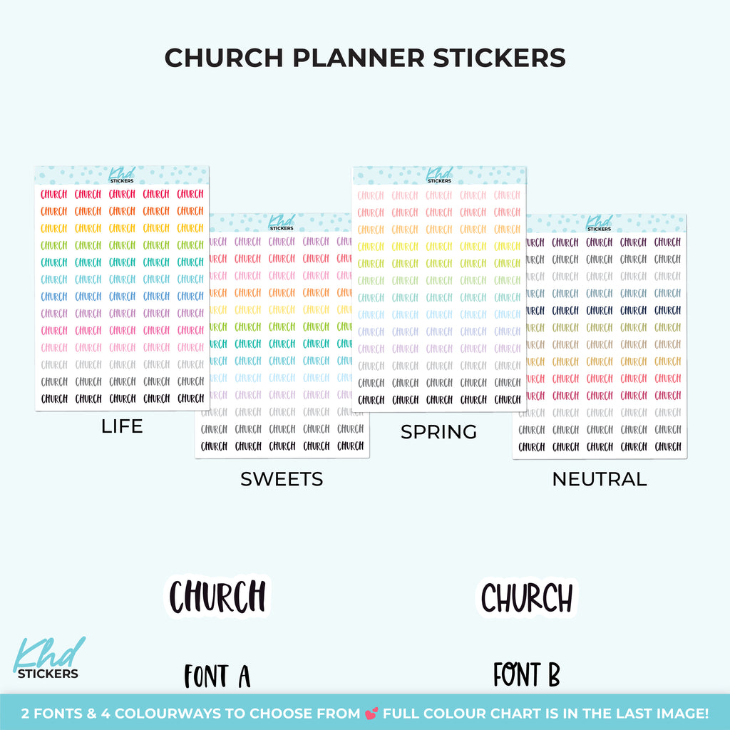 Church Planner Stickers Small