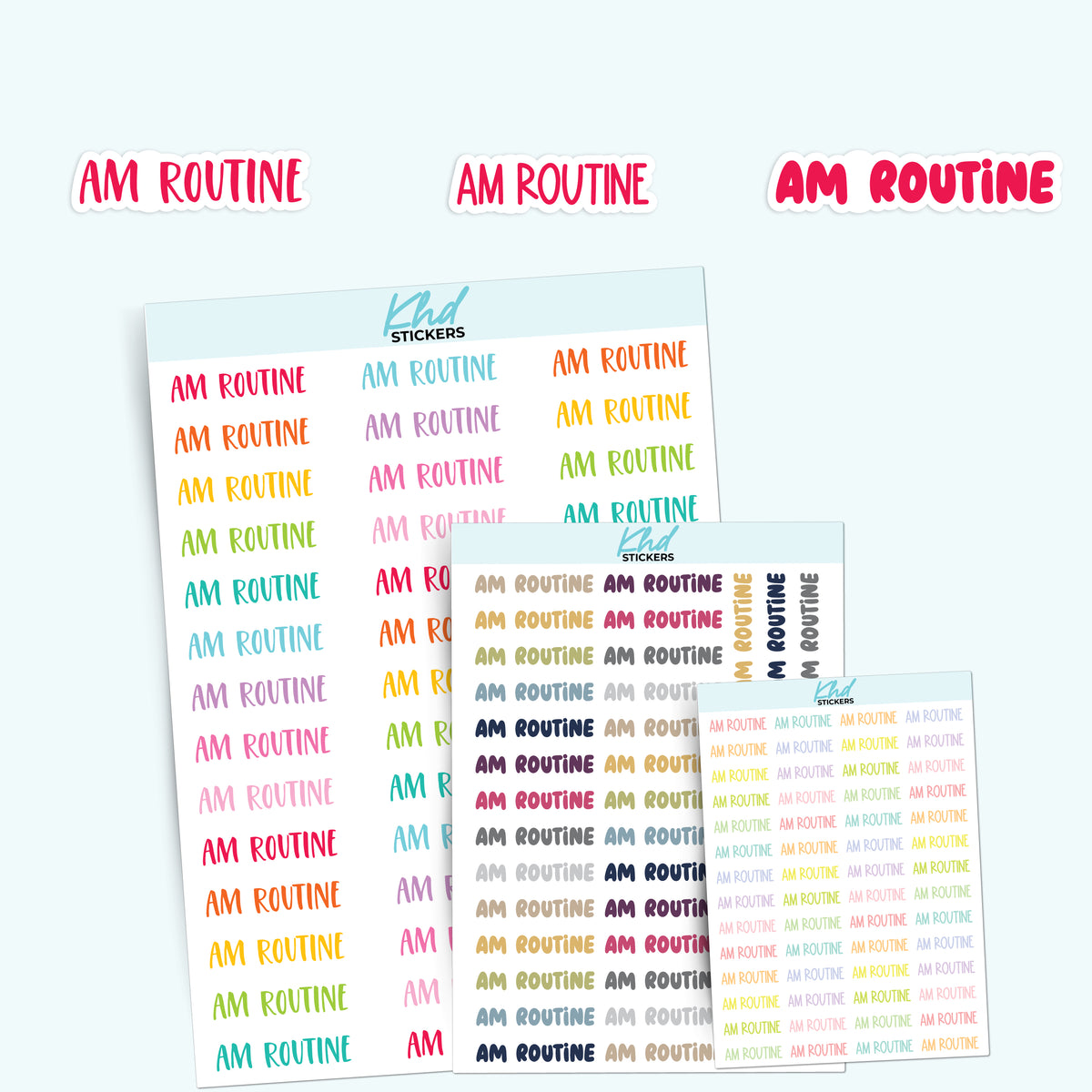 AM Routine Script Stickers – KHDStickers