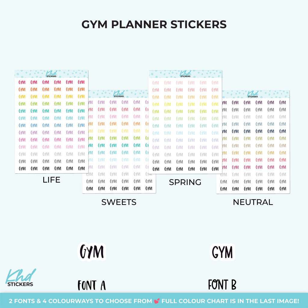 Gym Planner Stickers Small