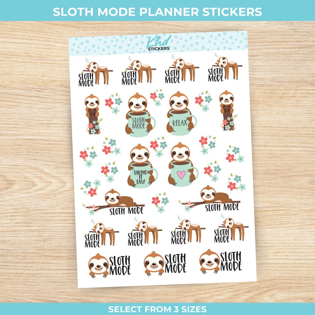 Sloth Mode Stickers Small