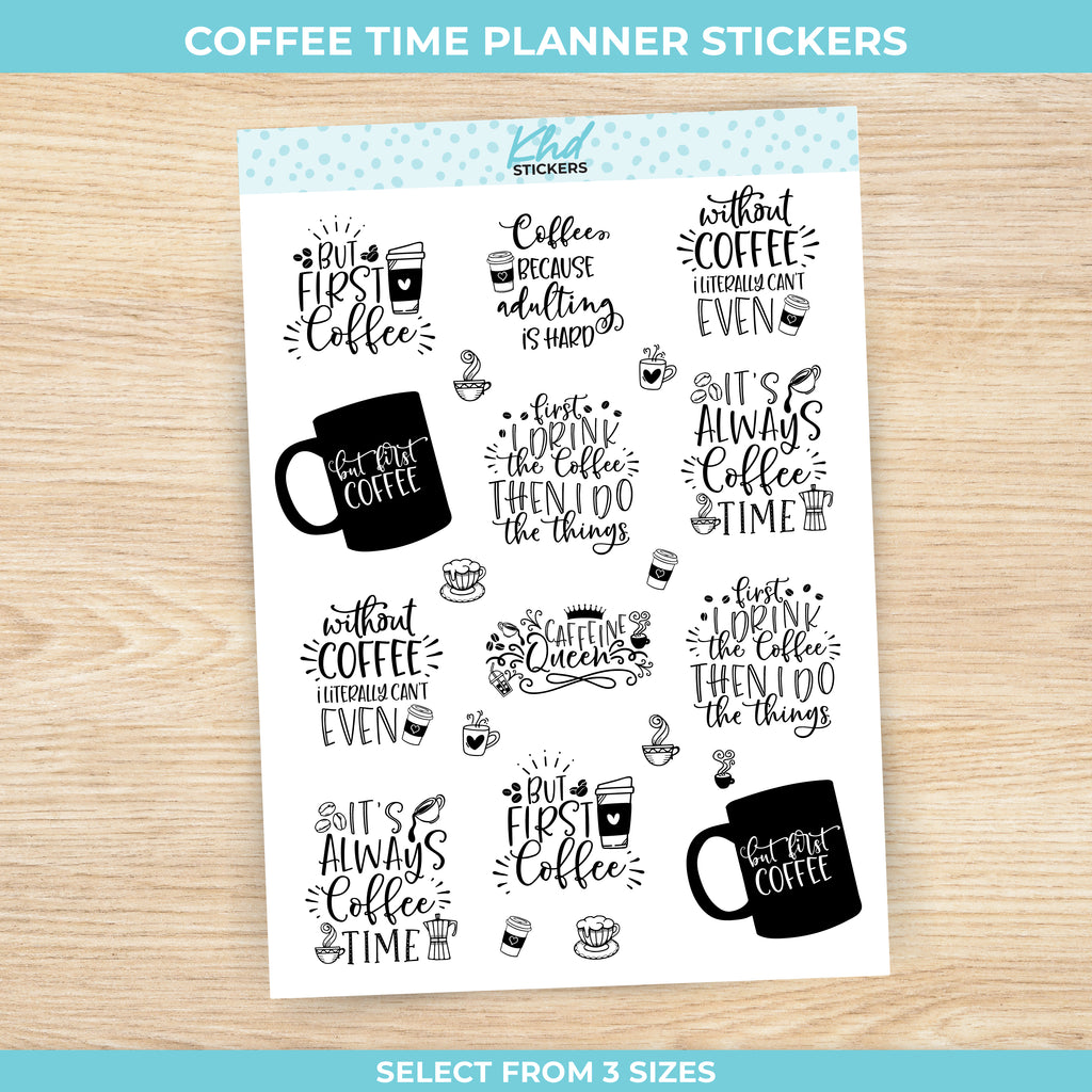 Coffee Time Planner Stickers Small