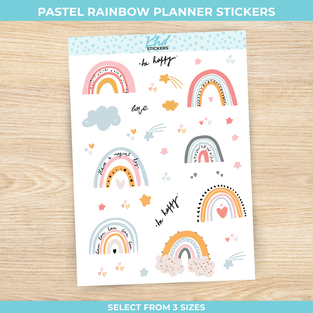 Pastel Rainbow Stickers Small