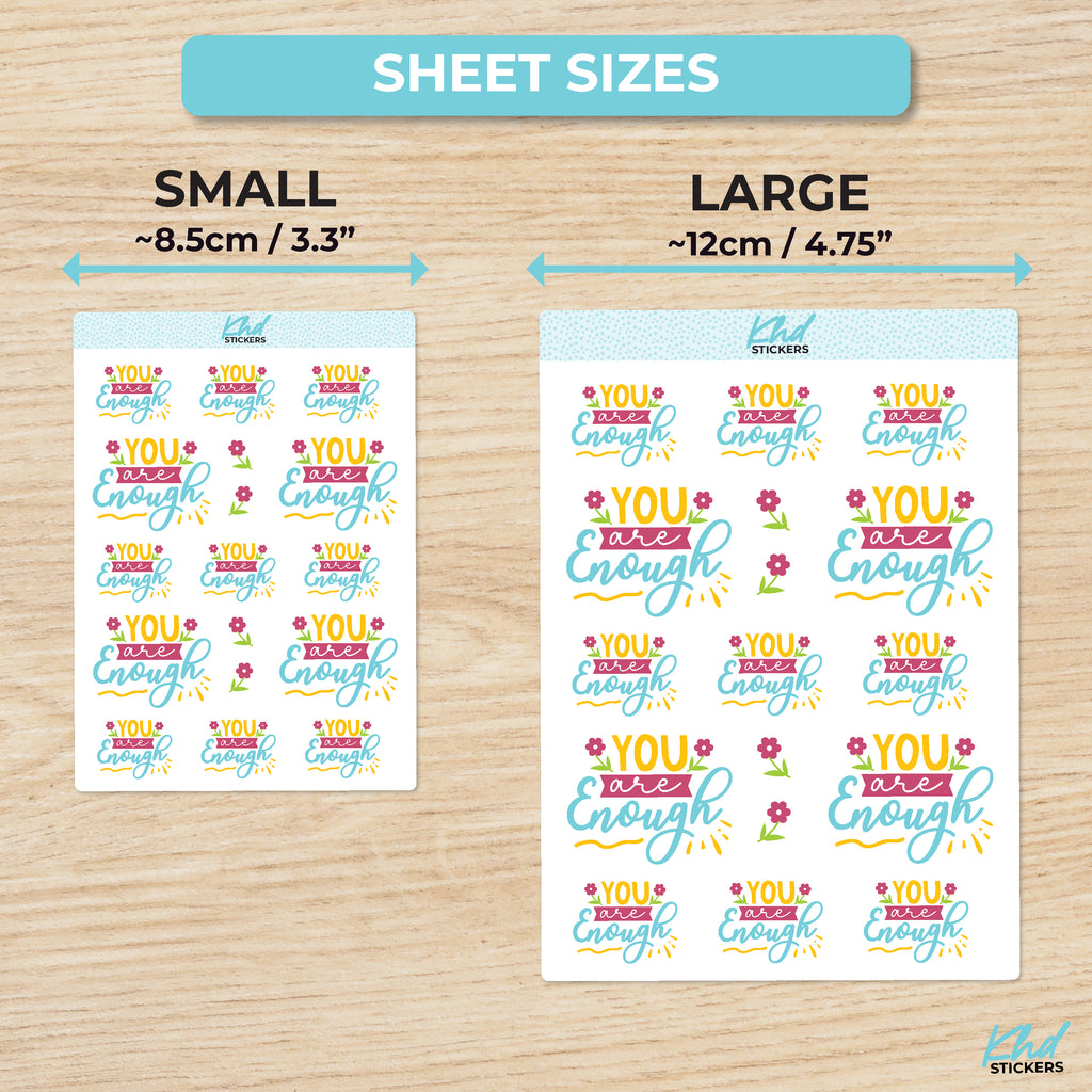 You Are Enough Motivation Planner Stickers Small