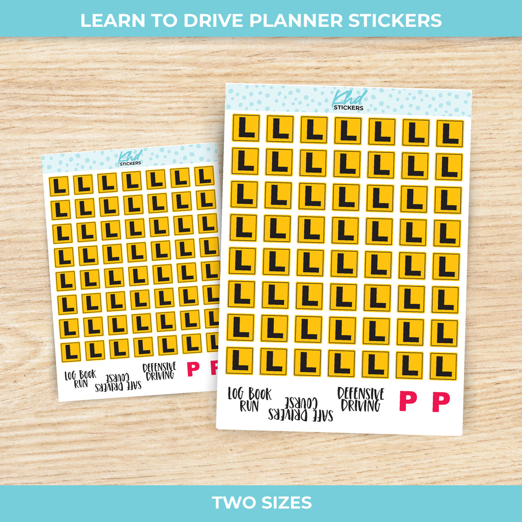 L Plate Stickers Small / Red P on White