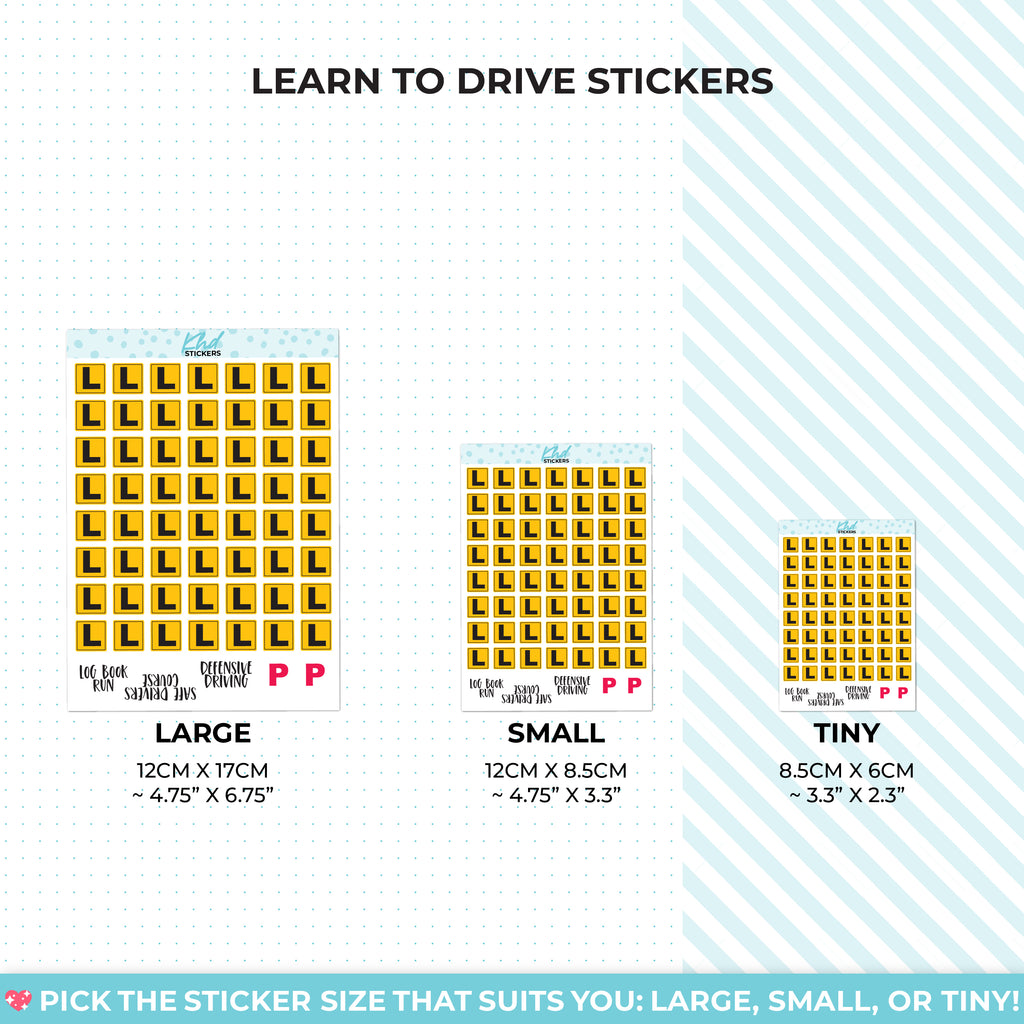 L Plate Stickers Small