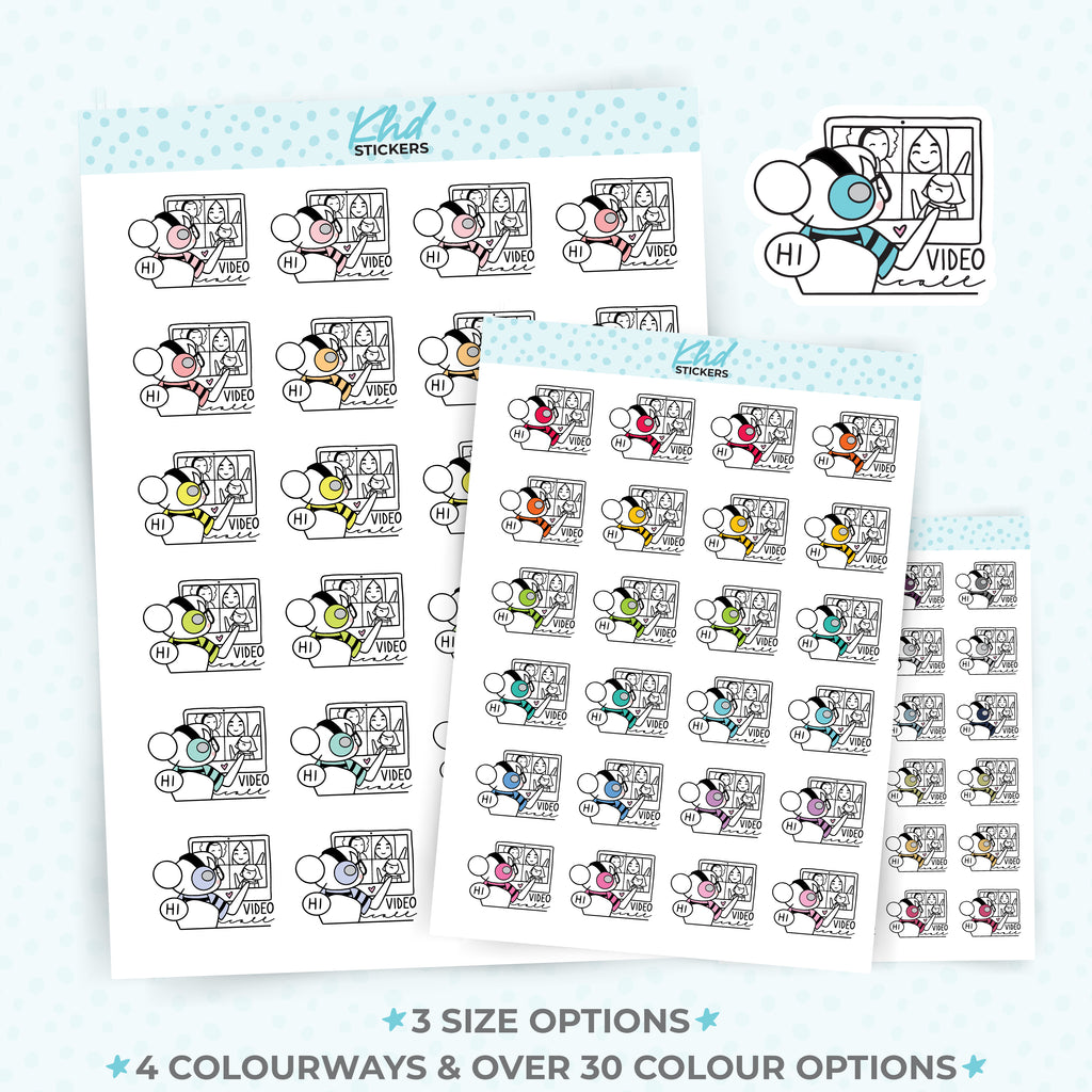 Planner Girl Leona Video Conference Planner Stickers Large