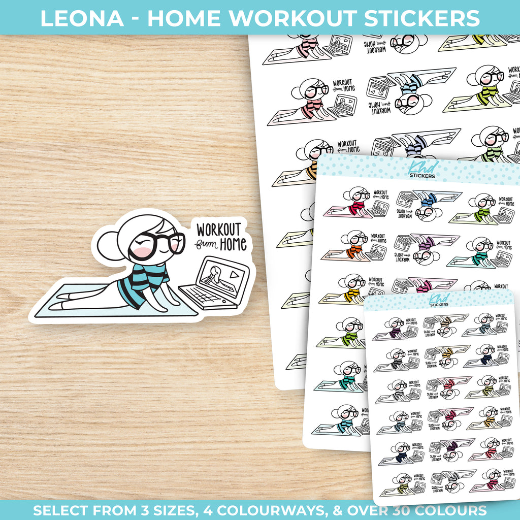 Planner Girl Leona Home Workout Planner Stickers Small