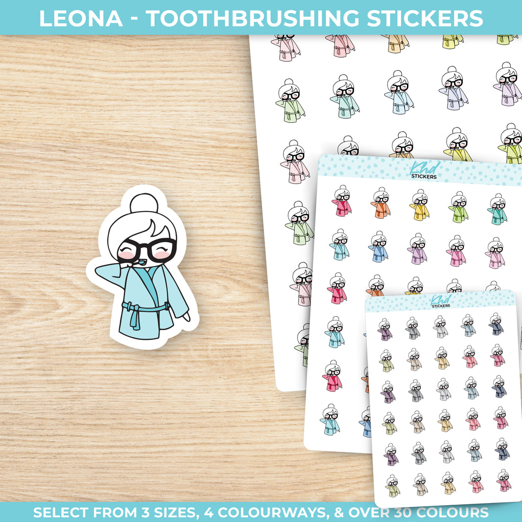 Planner Girl Leona Toothbrushing Stickers Small