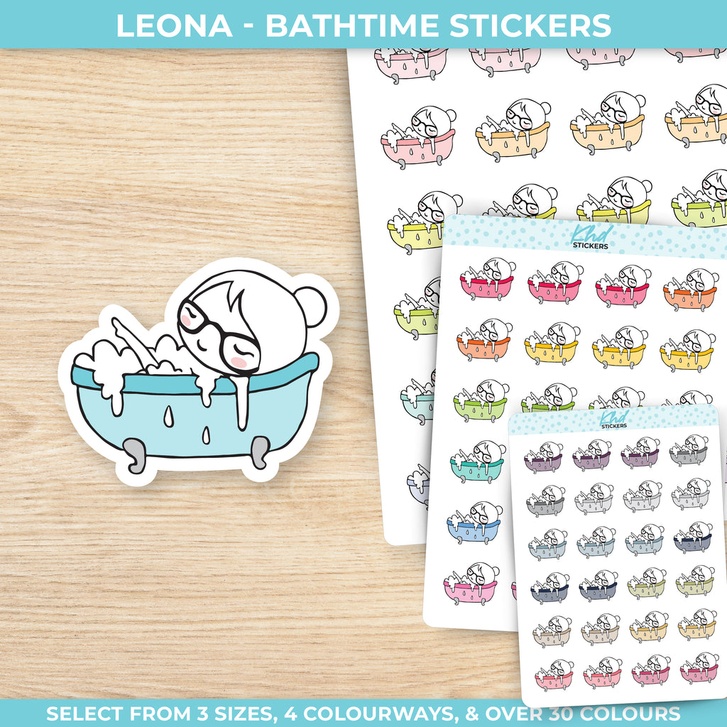 Planner Girl Leona Bathtime Stickers Small