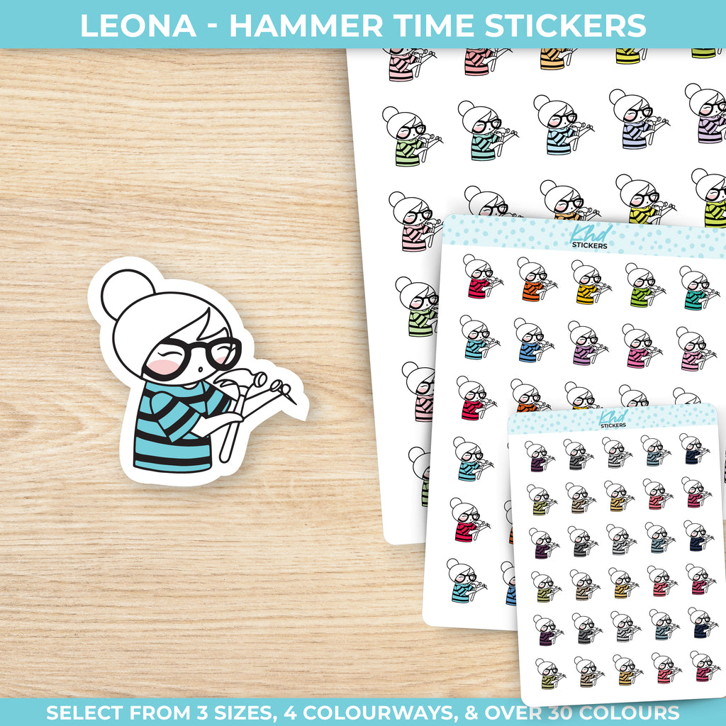 Planner Girl Leona Hammer and Nails Repair Planner Stickers Small