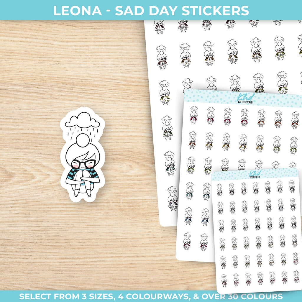 Planner Girl Leona Sad Day Planner Stickers Small