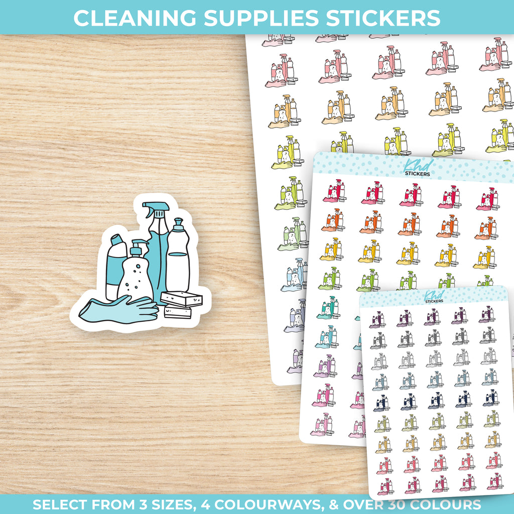 Cleaning Supplies Stickers Small