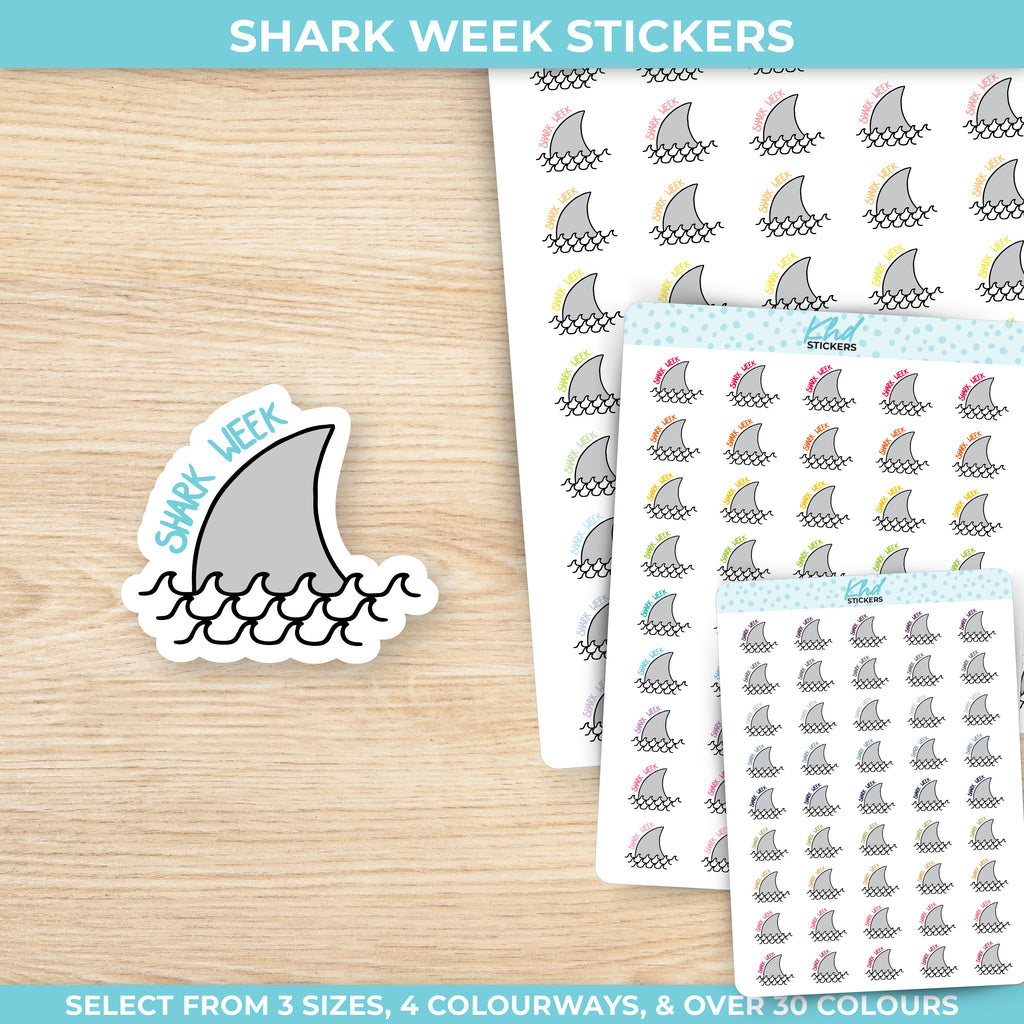 Shark Week Planner Stickers Small