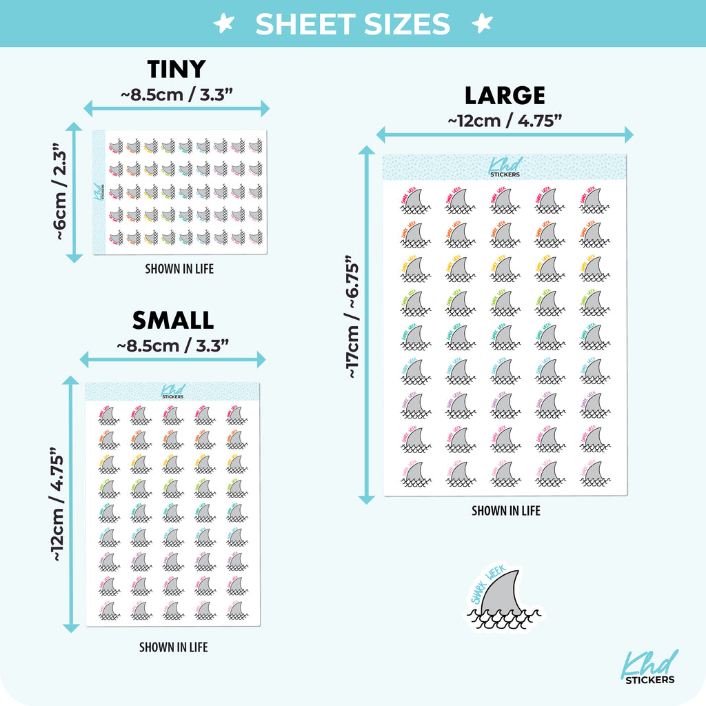 Shark Week Planner Stickers Small