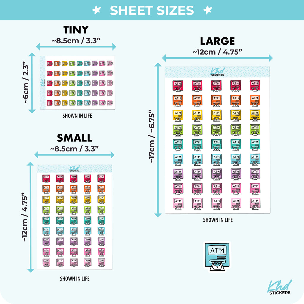 ATM Planner Stickers Small