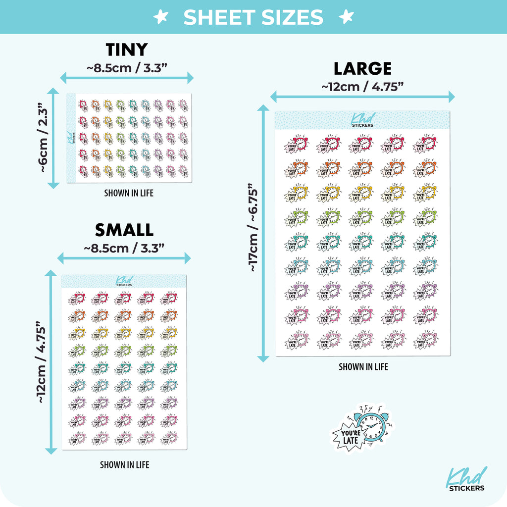 You're Late! Planner Stickers Small