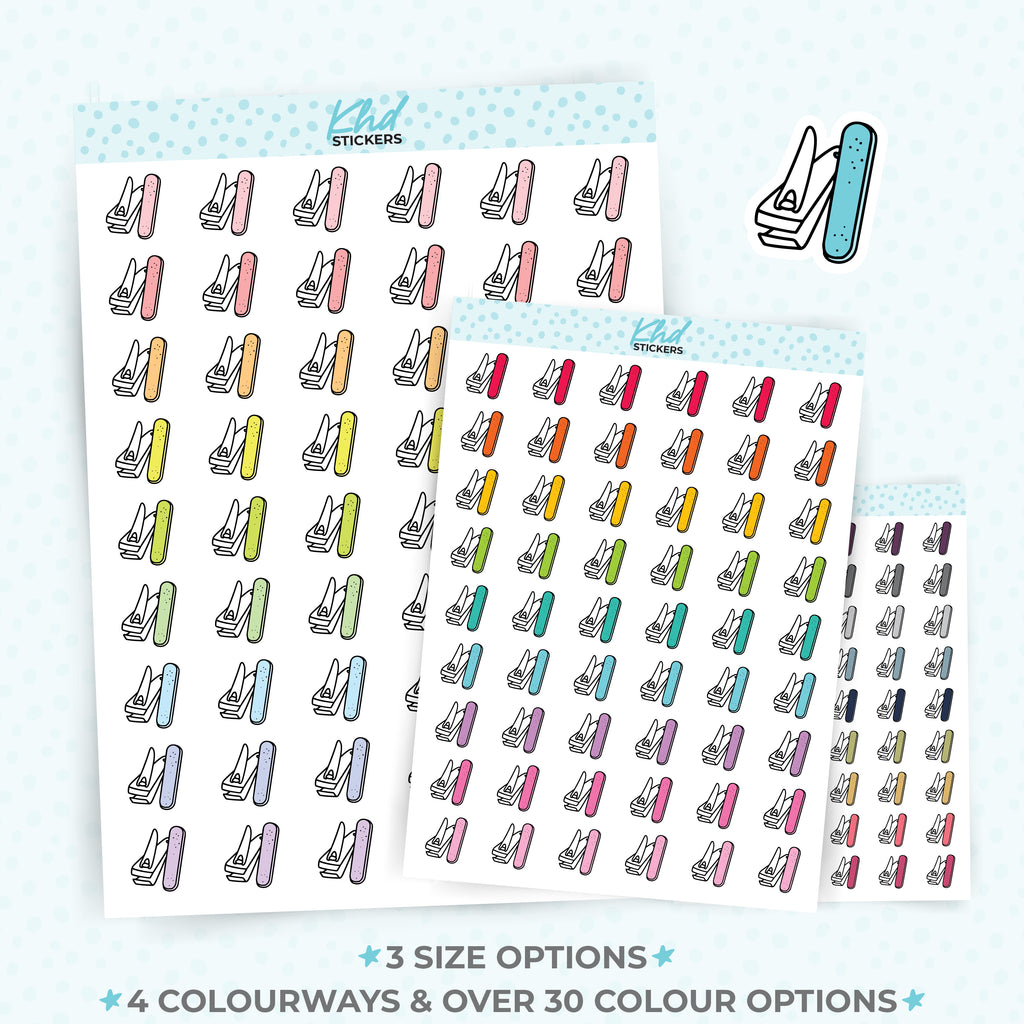 Nail Clippers and Emery Board Planner Stickers Small