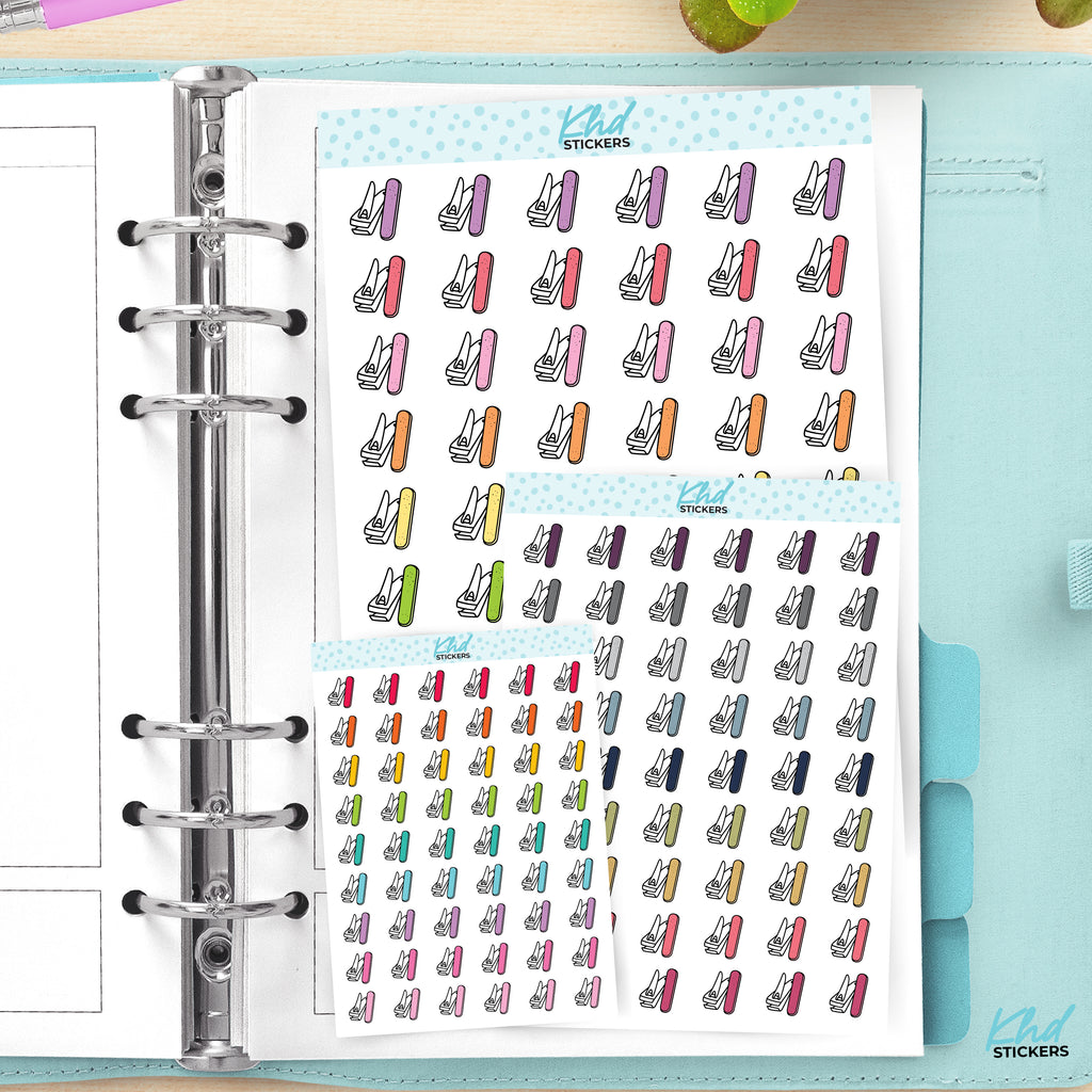 Nail Clippers and Emery Board Planner Stickers Small