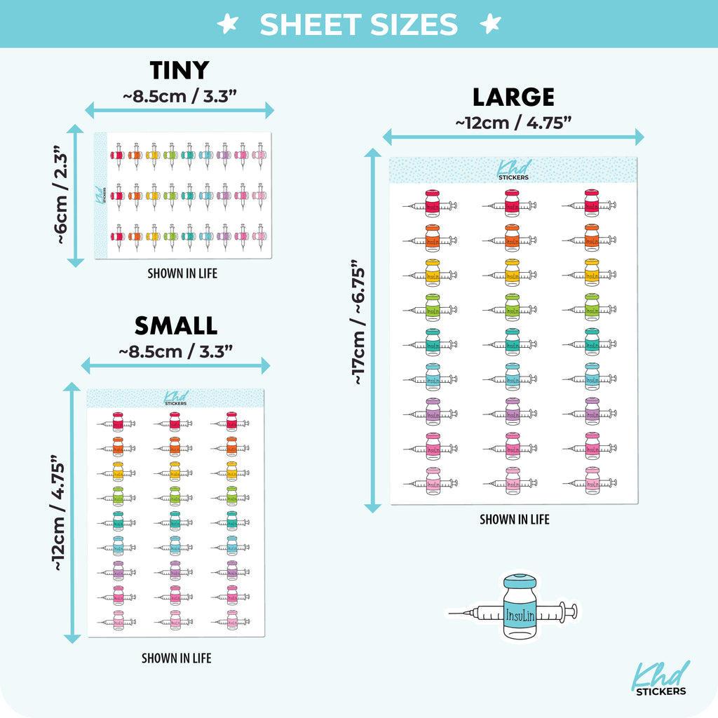 Insulin Planner Stickers Small