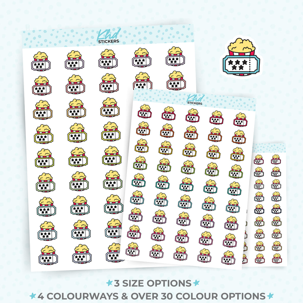 Movie and Popcorn Planner Stickers Small