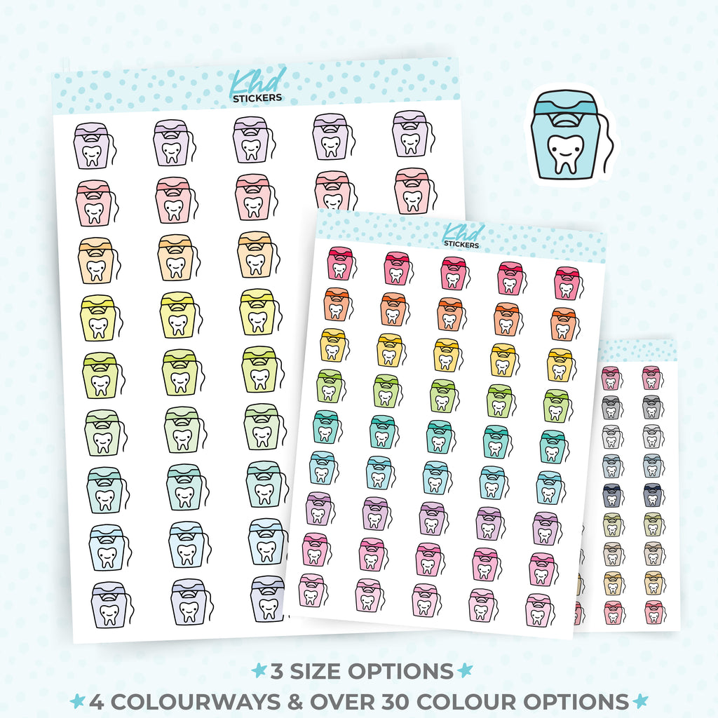 Dental floss planner stickers Small