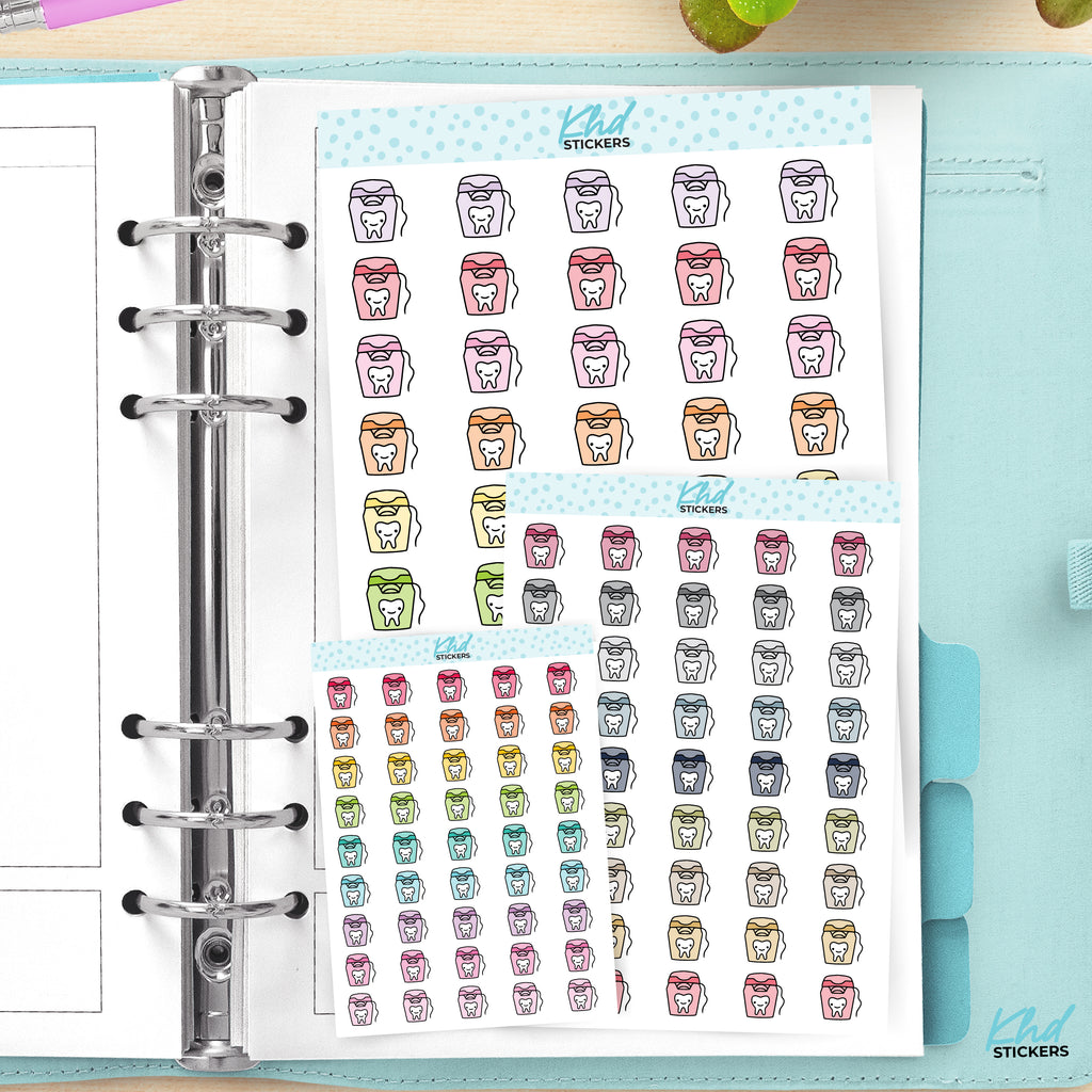 Dental floss planner stickers Small