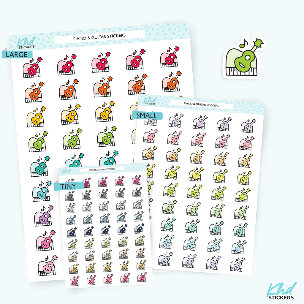 Piano and Guitar icons Small