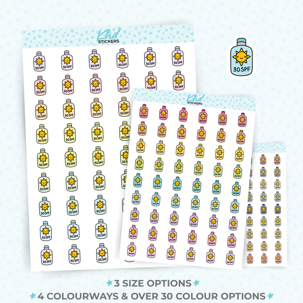 SPF Sunscreen Planner Sticker icons Small