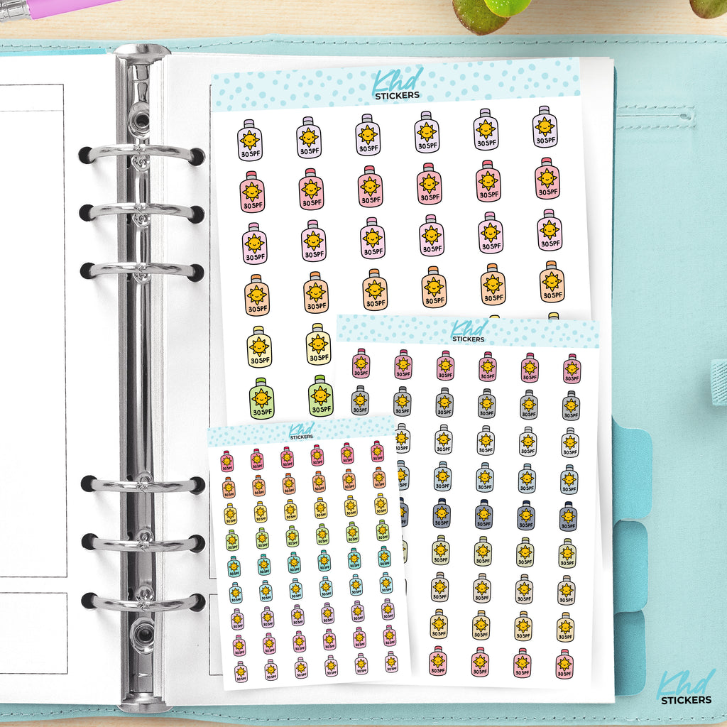 SPF Sunscreen Planner Sticker icons Small