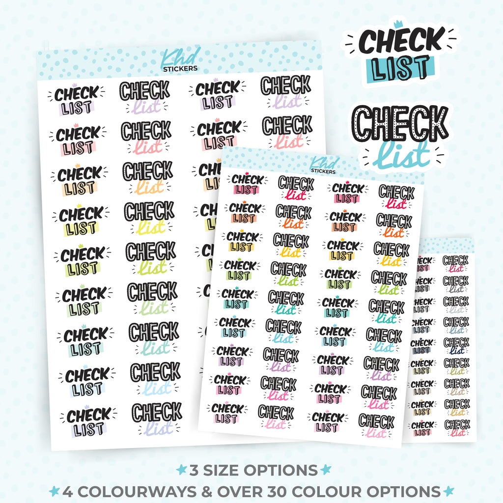 Checklist planner stickers Small