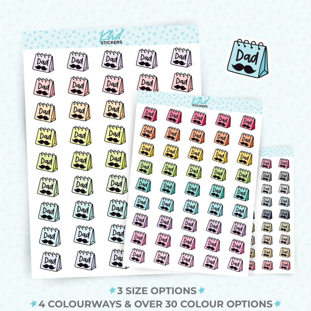 Dad Appointment Reminders Planner Stickers Small